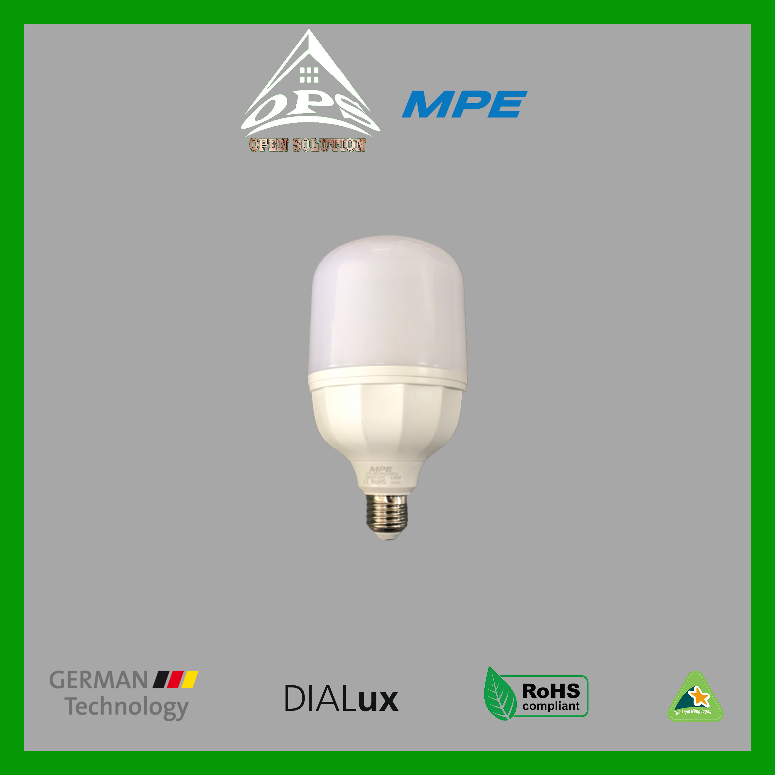 Đèn Led Bulb MPE 20W, 30W LBD2 | Ánh Sáng Trắng | Vàng