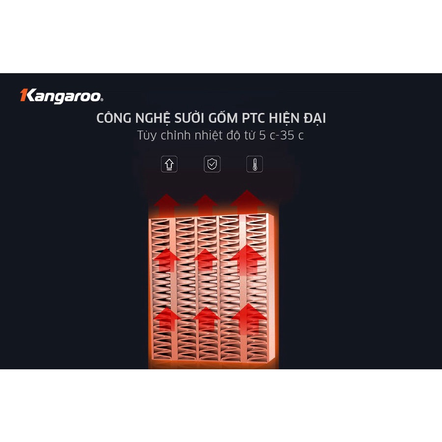 Thanh lý Máy sưởi gốm Kangaroo KGFH05 chính hãng