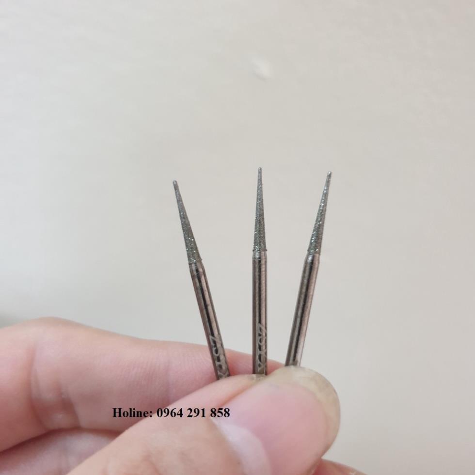 mũi mài khắc kim cương đầu nhọn hàng cao cấp cán 2.35mm