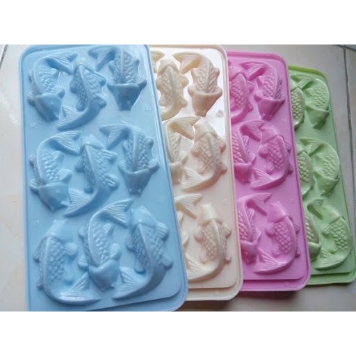 Khuôn rau câu, khay đá Cá Chép nhỏ làm bánh rau câu 3D 4D nhấn xôi, fondant, socola, nến hanmade