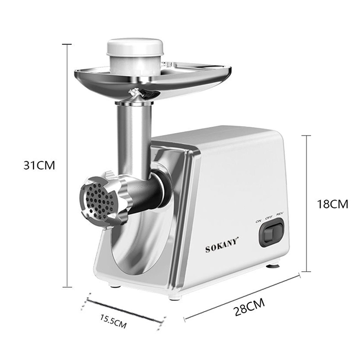 Máy xay và đùn thịt làm xúc xích lạp sườn Sokany 2500W
