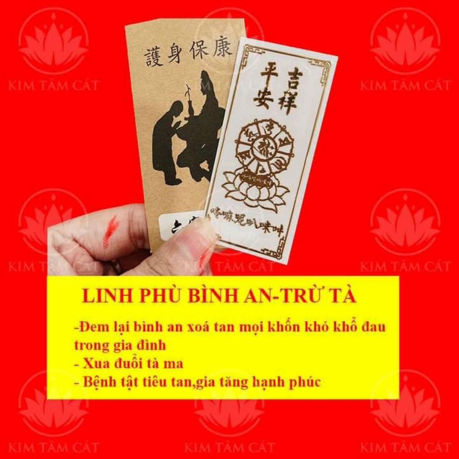 Combo 4 linh phù đón lộc bình an dán điẹn thoại