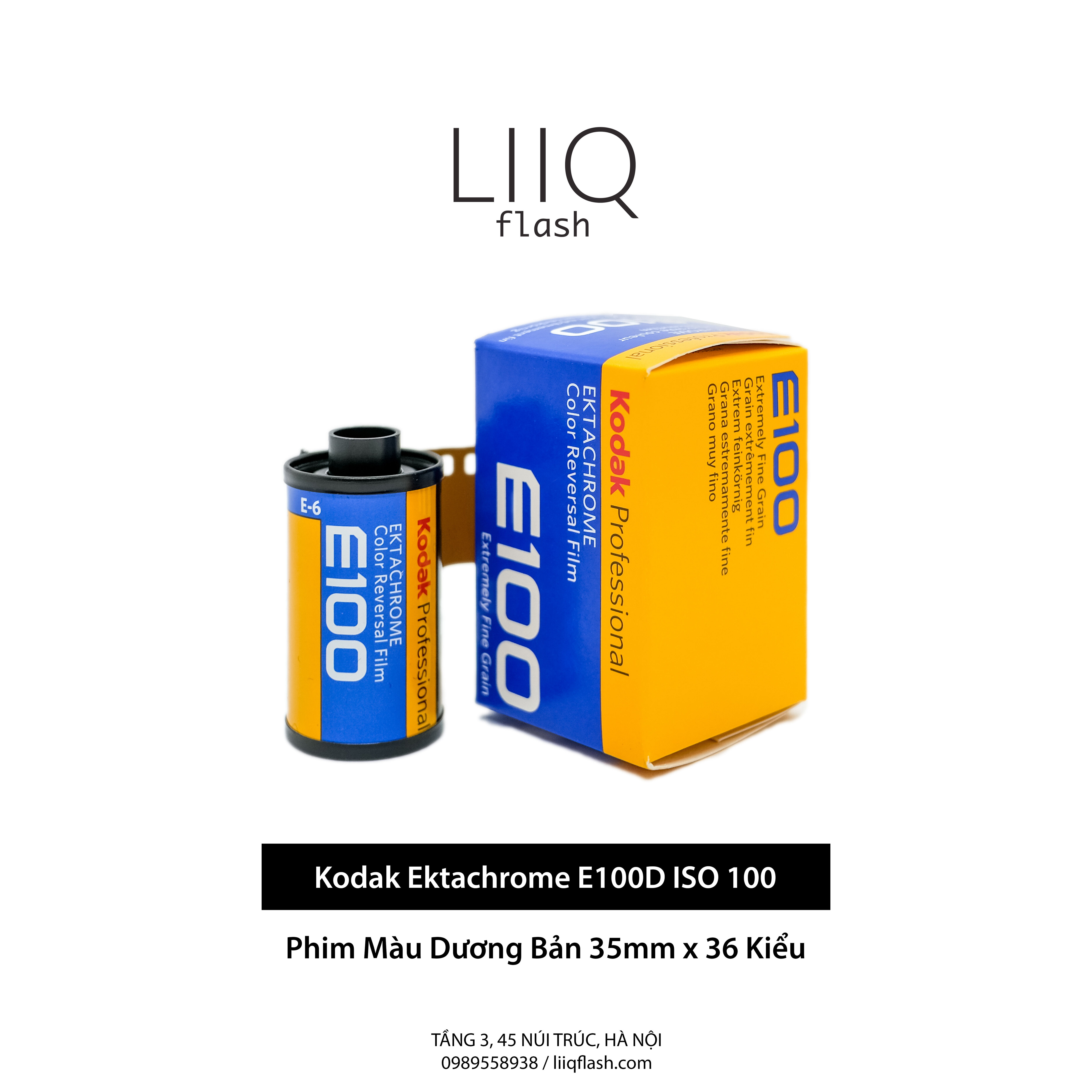 Phim Kodak Ektachrome E100D ISO 100, Màu Color Reversal, 135 35mm x 36 Kiểu