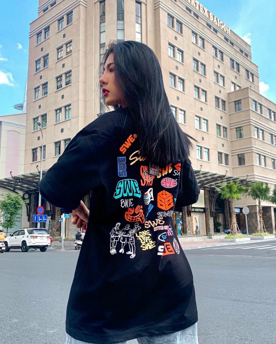[HleeStore] ÁO THUN SWE LOGOS UNISEX (ĐEN, TRẮNG)