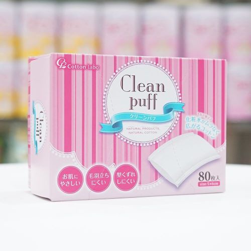 Bông tẩy trang Clean Puff Nhật Bản 80 miếng