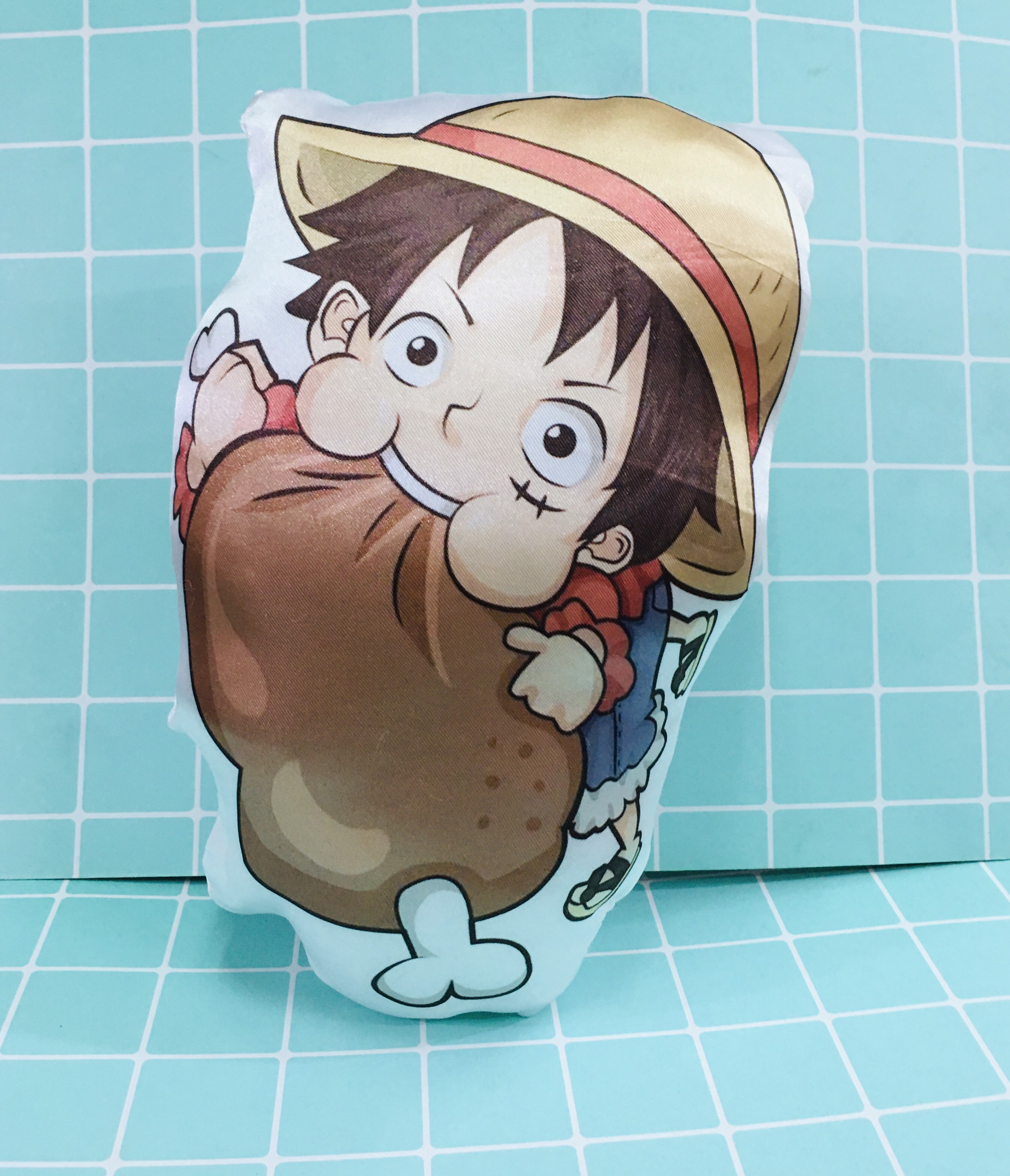 Gấu bông in hình 2 mặt One Piece Luffy Anime Manga