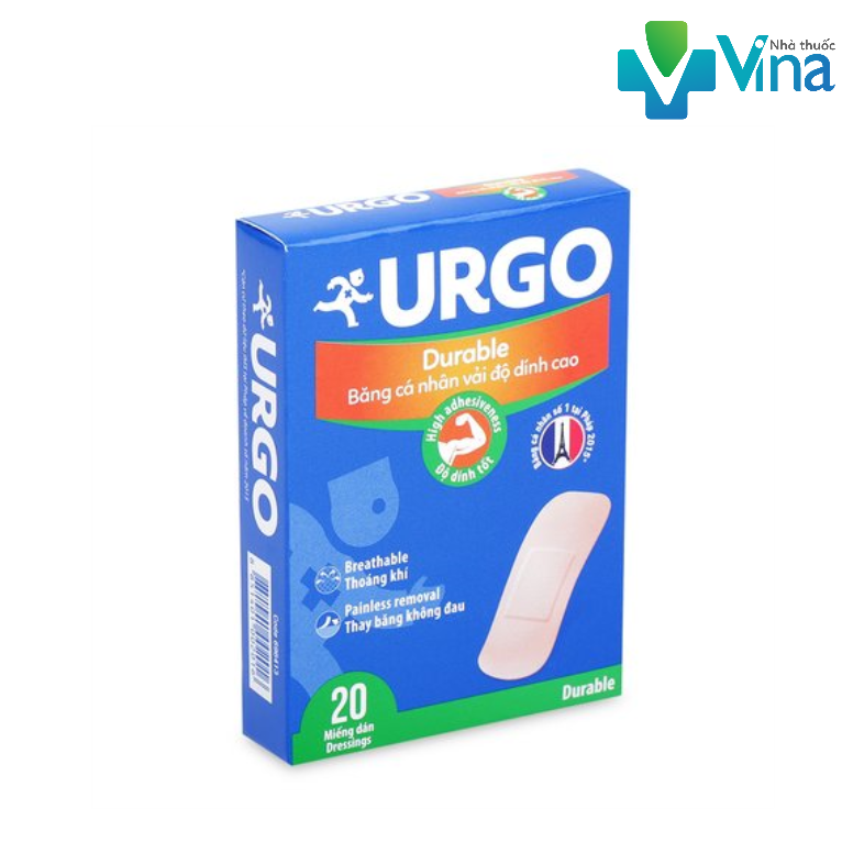 [HCM]BĂNG CÁ NHÂN URGO VẢI ĐỘ DÍNH CAO 120 miếng