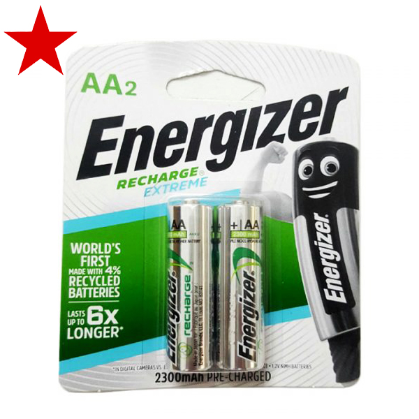 Pin sạc tiểu AA Energizer 2300mAh chính hãng (1 vỉ 2 viên)