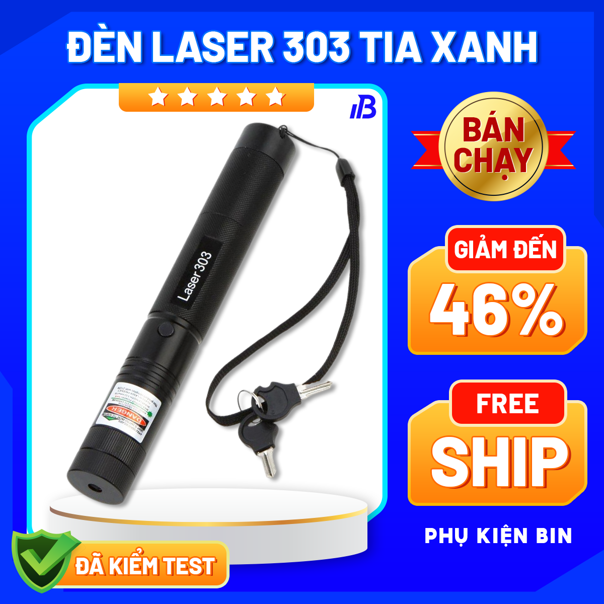 Đèn pin Laser 303-Đèn laser 303 tia xanh ,chiếu sao-Bút laze lazer tia xanh / đỏ cực sáng công suất lớn chiếu xa 3km Tặng kèm Pin sạc bao gồm bộ sạc, có điều chỉnh hoa văn hiệu ứng ánh sáng