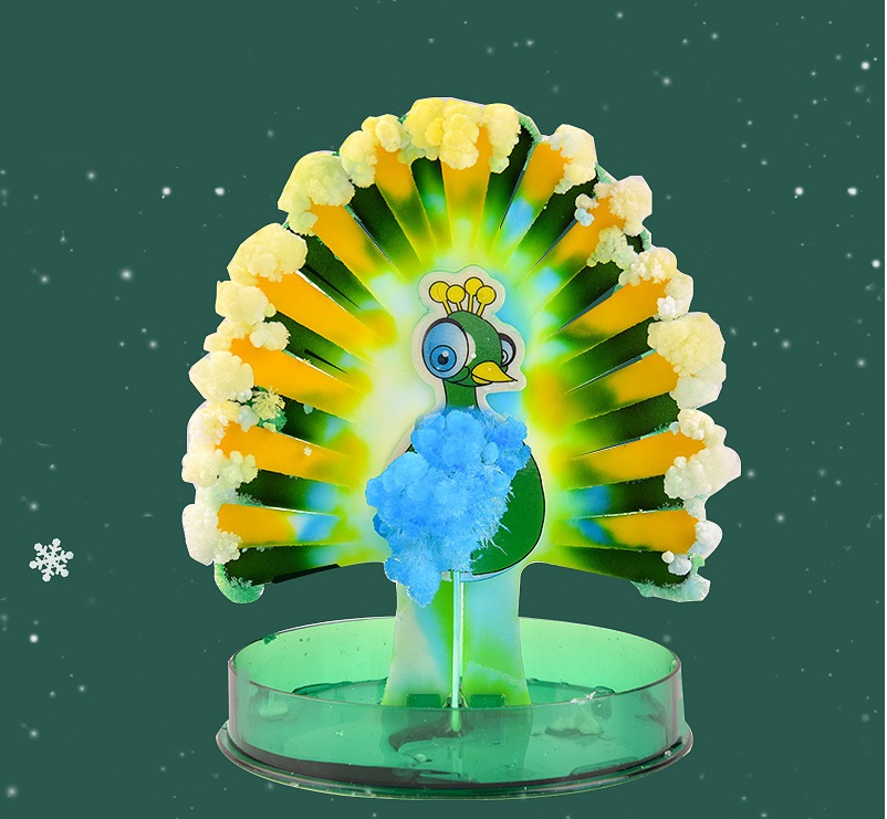 Đồ chơi nuôi tinh thể con công mọc lông Magic Peacock sặc sỡ (Tinh thể KDP / ADP )