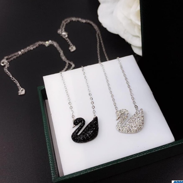 Dây chuyền nữ thiên nga đen và trắng chuẩn bạc thật xi kim - THJ Cam kết bạc chuẩn, giá tốt kèm bảo hành