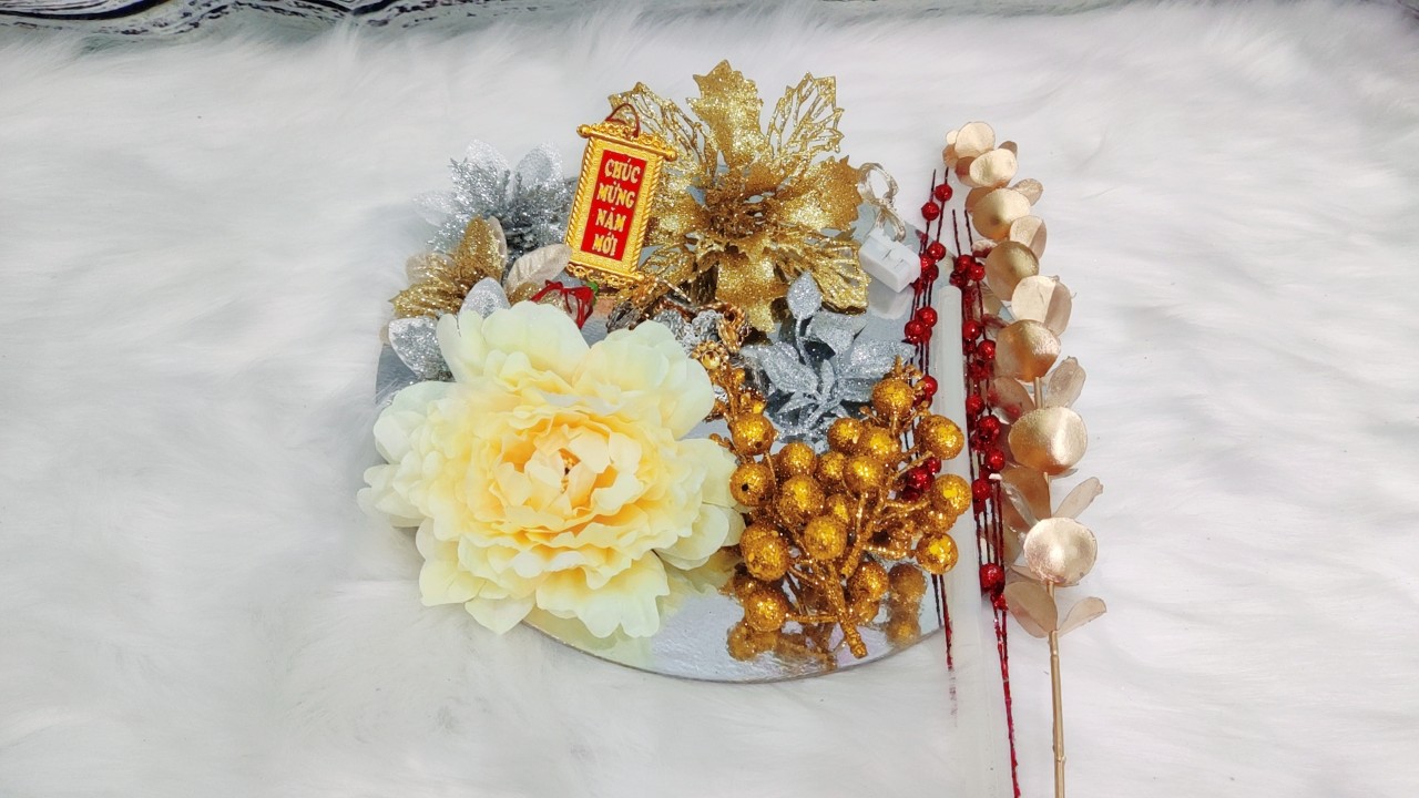 Combo set hoa trang trí Tết tháp bánh tháp nước mã 2