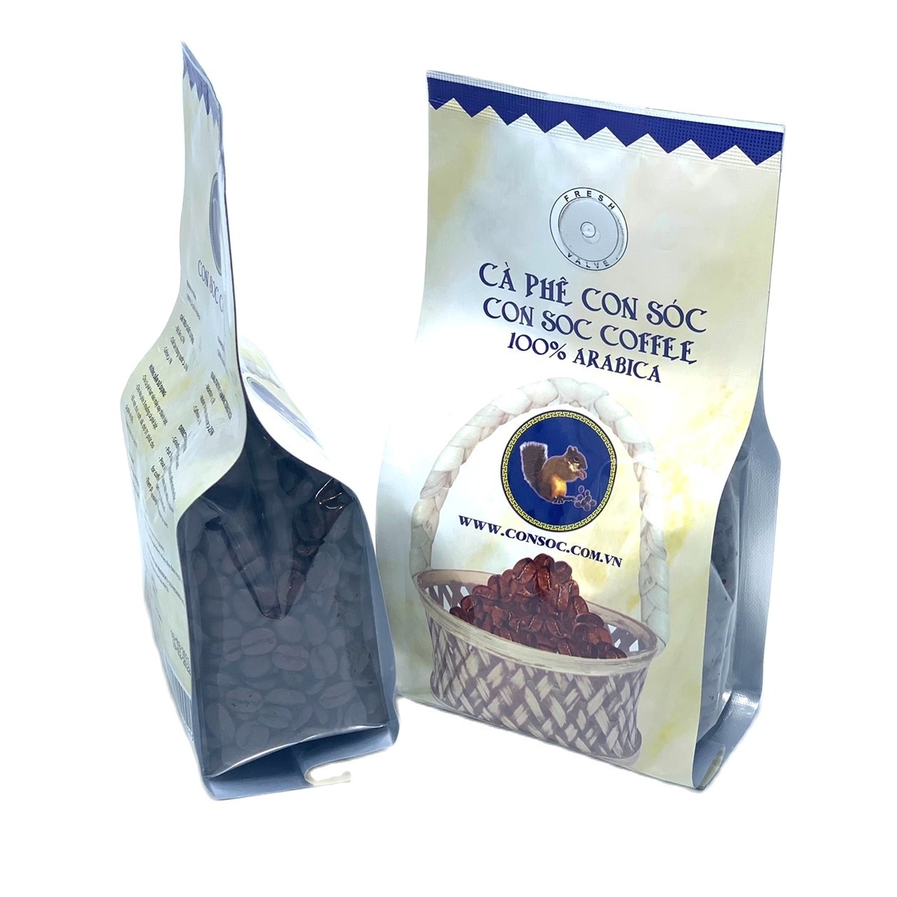 Cà phê hạt Con Sóc - Bịch 200gam( Combo 2 Bịch)