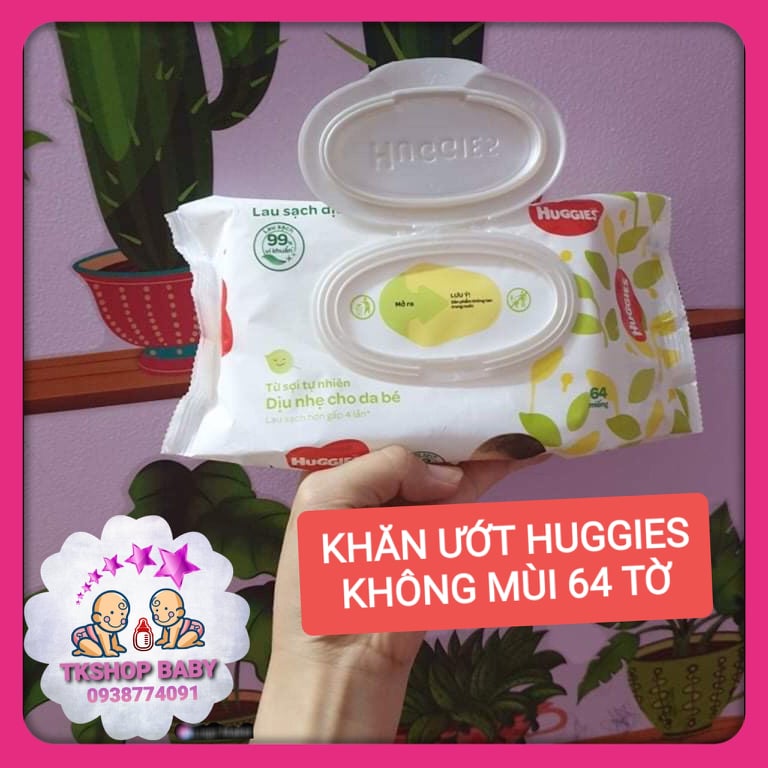 [HCM]**SALE 11/11**THÙNG 12 KHĂN ƯỚT HUGGIES 64 TỜ KHÔNG MÙI