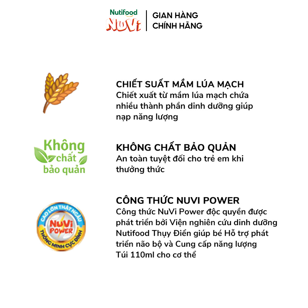 NuVi Combo 2 Thùng Thức Uống Sữa Tươi Trái Cây 110ml (110ml x 48 gói)