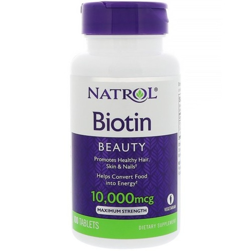 Viên Uống Mọc Tóc Natrol Biotin 10000mcg Hộp 100 viên Mỹ
