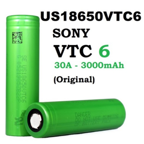Pin xả cao 18650 Sony VTC6 US18650VTC6 30A 3000mAh - Hàng chính hãng - P5. Đầu phẳng