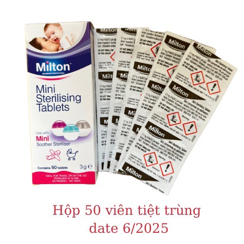 Viên tiệt trùng Milton hộp 50v ( date tháng 08/2027)