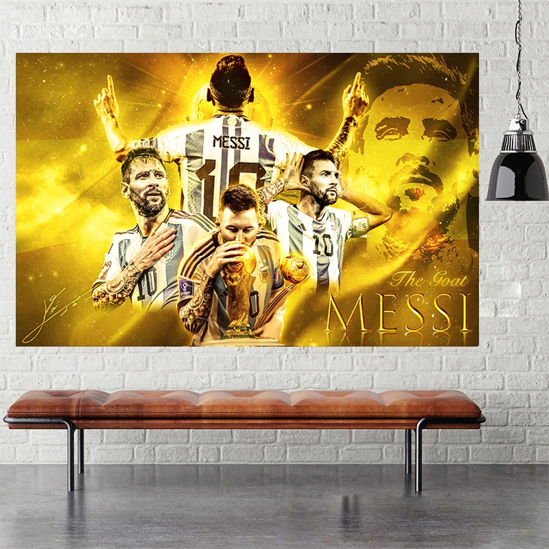 (khổ 60cm) Decal dán tường Messi chống thấm