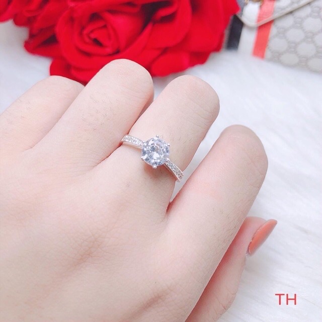 Nhẫn nữ bạc ta đá chủ 5ly sáng đẹp