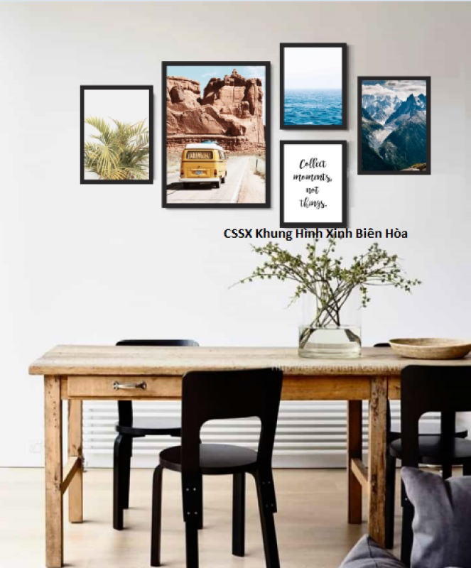 Bộ 5 Khung Tranh Bắc Âu - Rửa ảnh miễn phí theo yêu cầu - Kính 2mm - Tặng kèm sơ đồ định vị