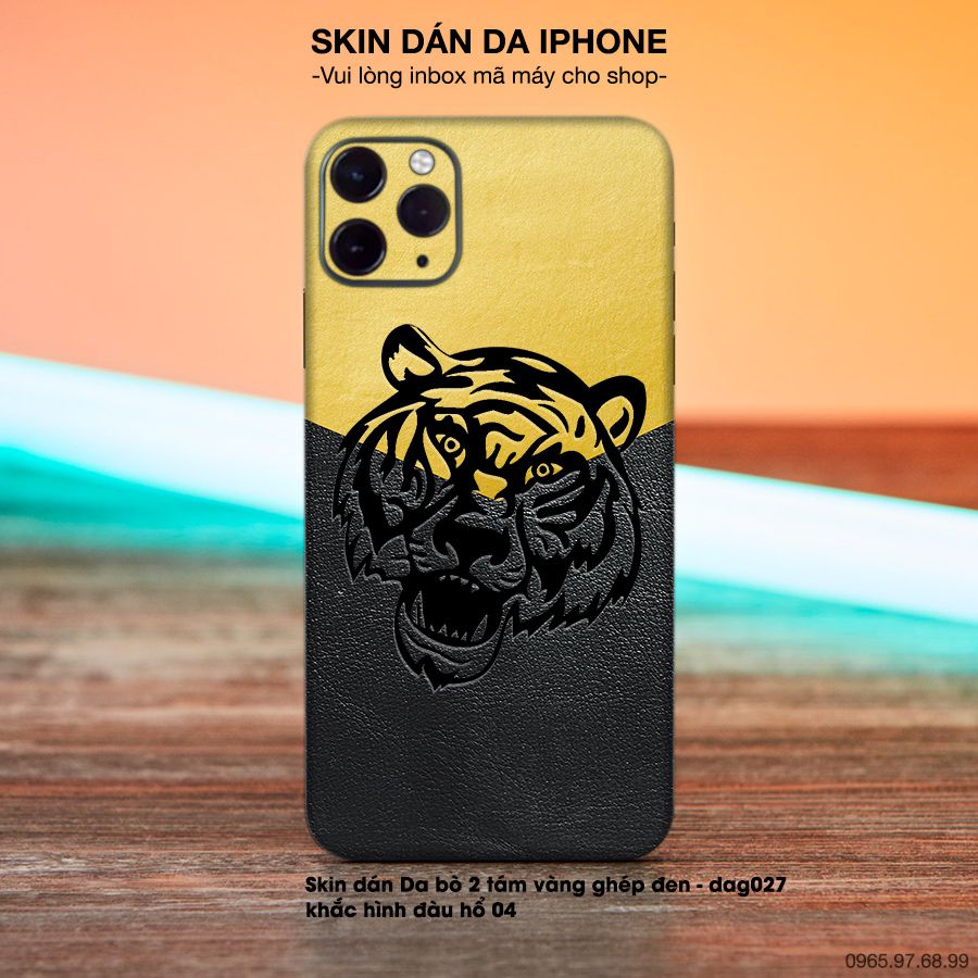 Miếng dán da khắc hình hổ cho iPhone (inbox mã máy cho shop)