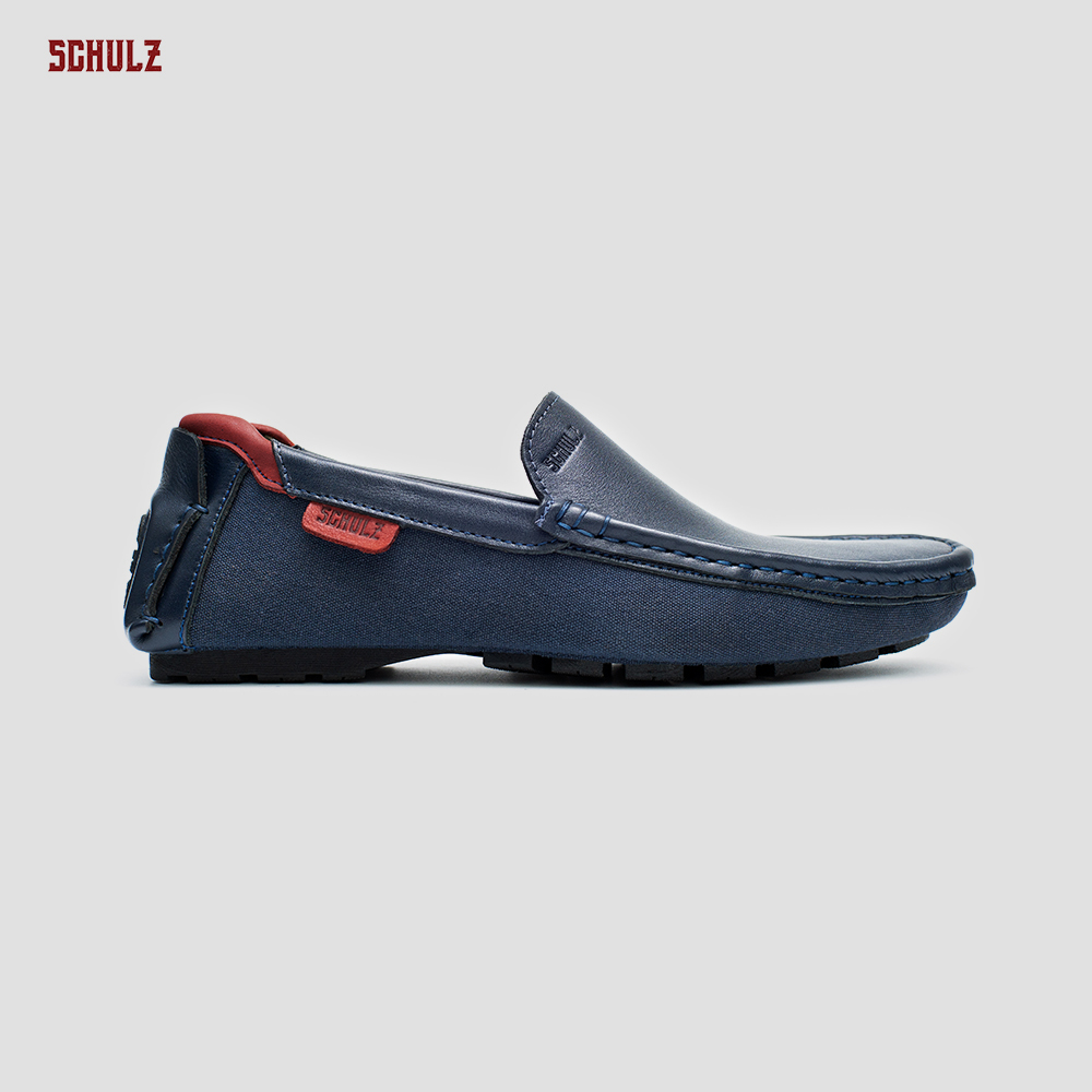 Giày Da Loafer Phối Vải Schulz L1-III19NAVY