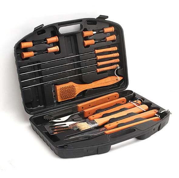 Dụng cụ nướng BBQ bằng gỗ HC-1001 18 món Wood BBQ Grill Tool Set - SaleAllShop