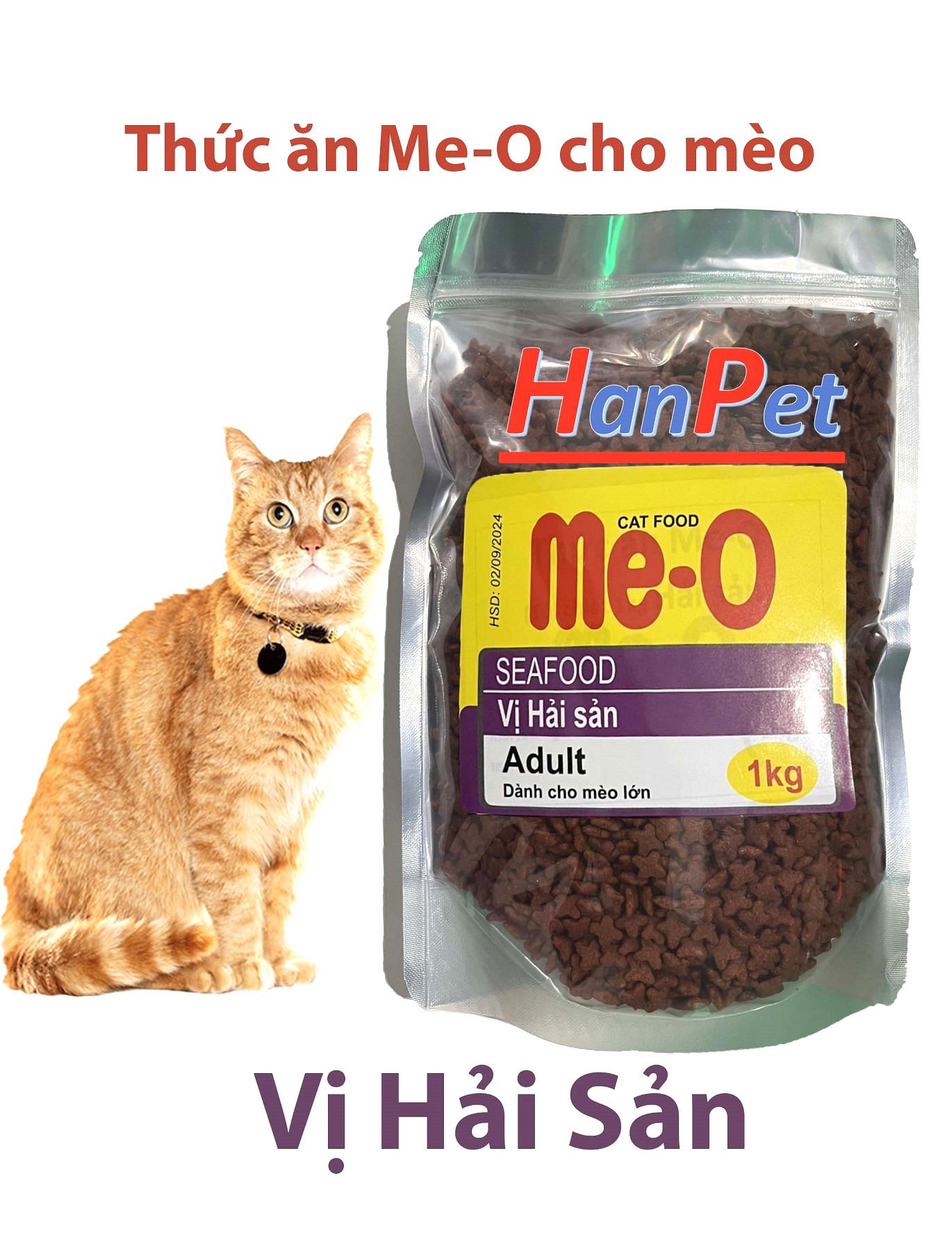 Hanpet - Me-O & KEOS (chiết 1kg) hức ăn cho mèo hương vị cá ngừ, hải sản dành cho mèo mọi lứa tuổi- thức ăn mèo an toàn hàm lượng dinh dưỡng cao