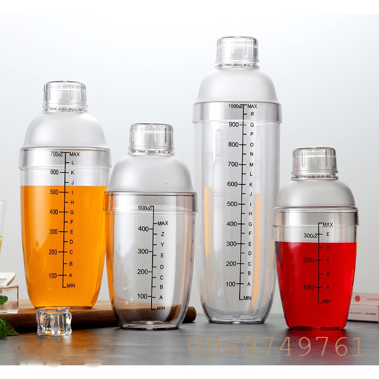 Bình lắc nhựa pha chế shaker trà sữa cocktail cao cấp