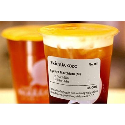 Combo 16 Cuộn Tem trà sữa dán ly kích thước 50x30mm
