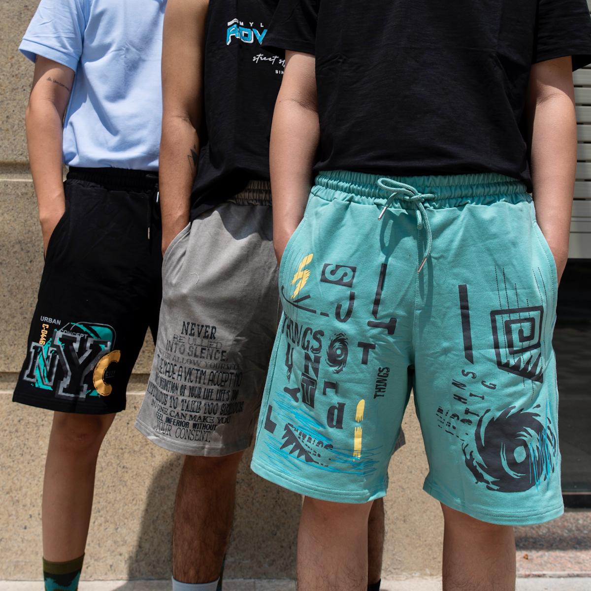 Quần Short Destiny Xám Wash Cotton Da Cá