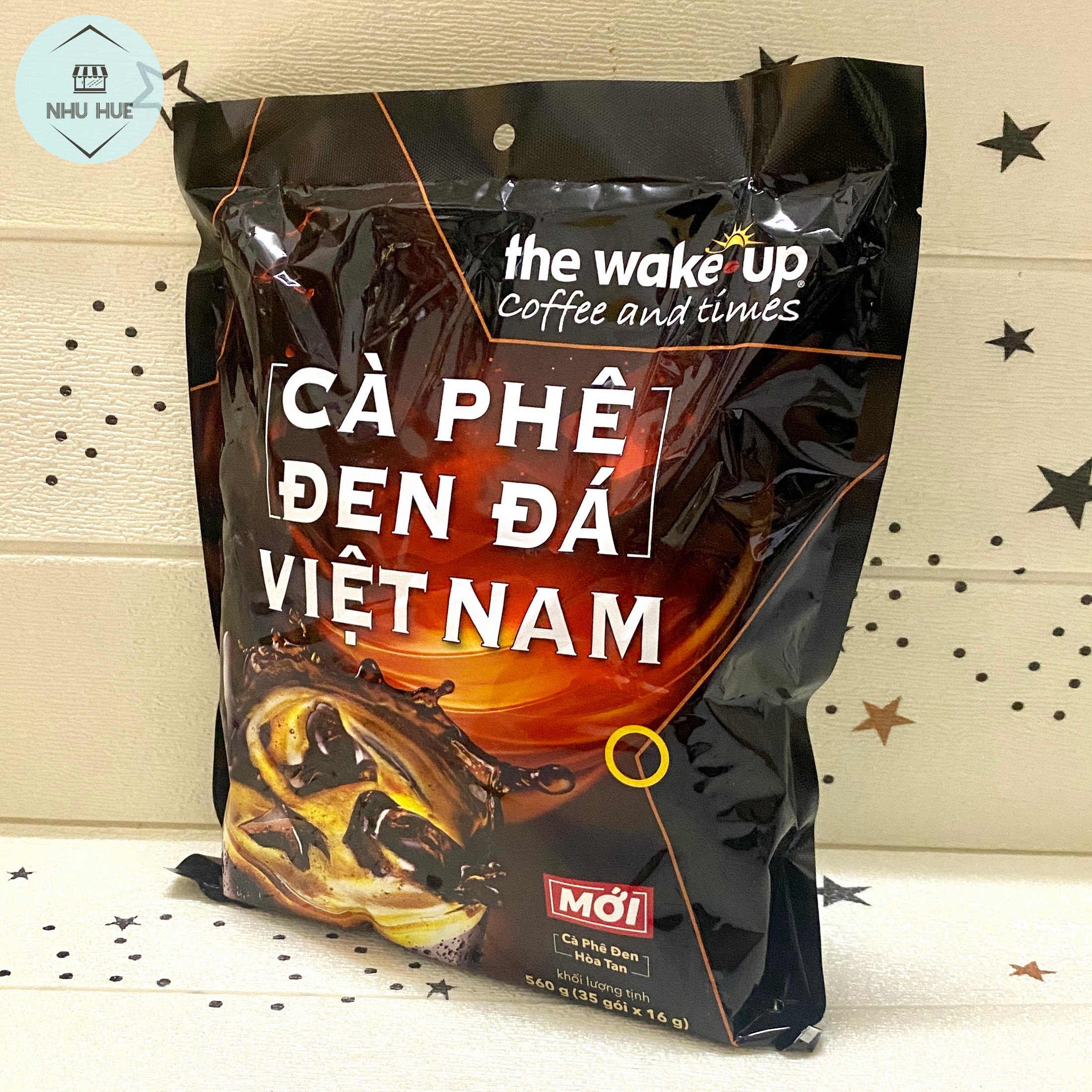 Cafe Wake up đen đá Vinacafe (Túi 35 gói x 16g)