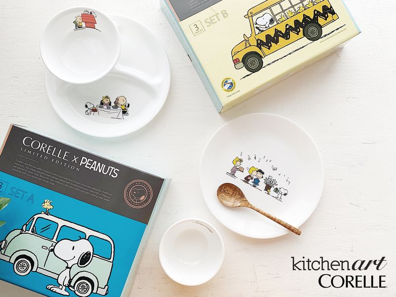 CORELLE, BỘ SẢN PHẨM GỐM THỦY TINH, PEANUTS, BỘ A