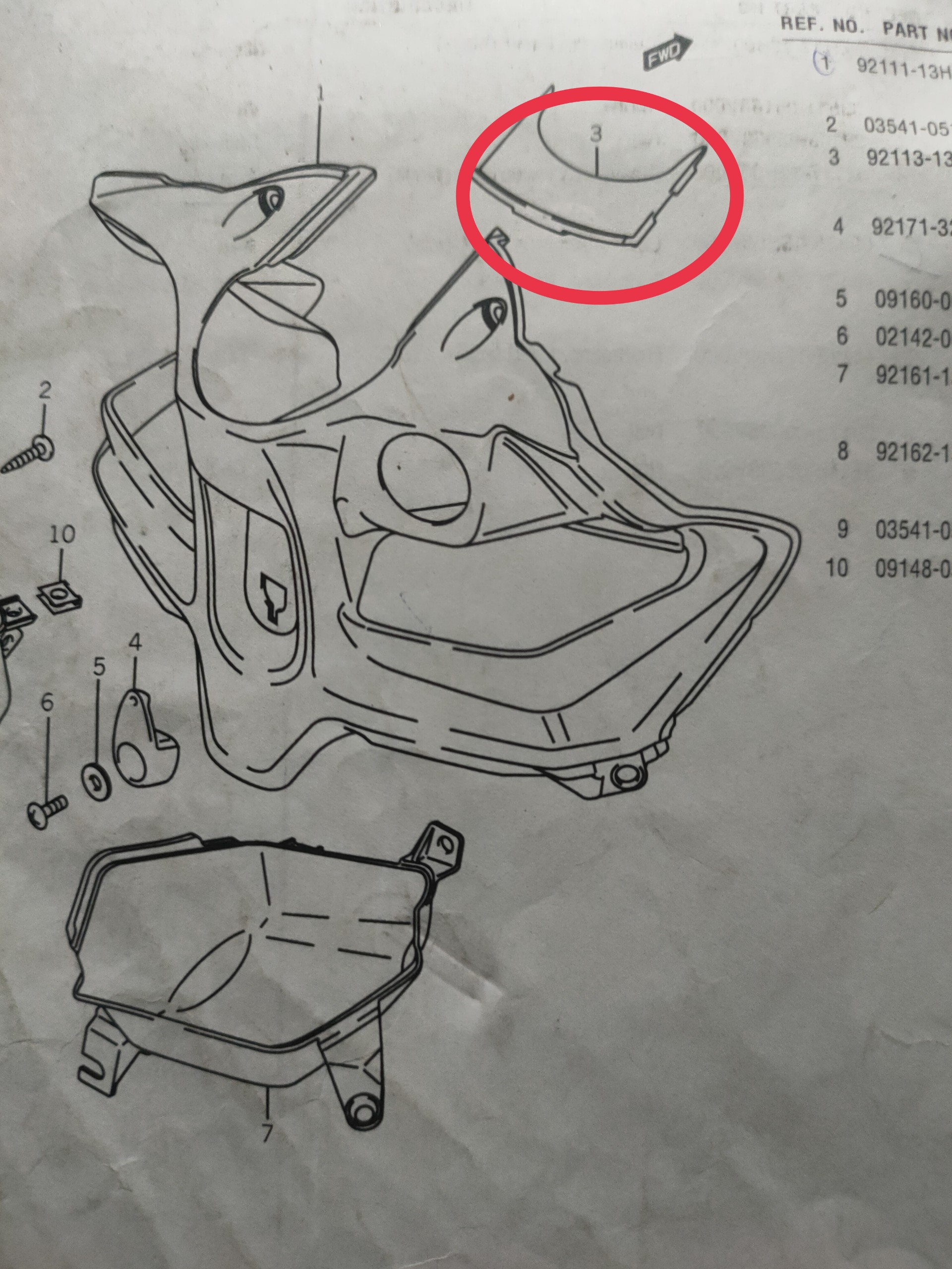 Miếng cài nạ trước suzuki Hayate SC