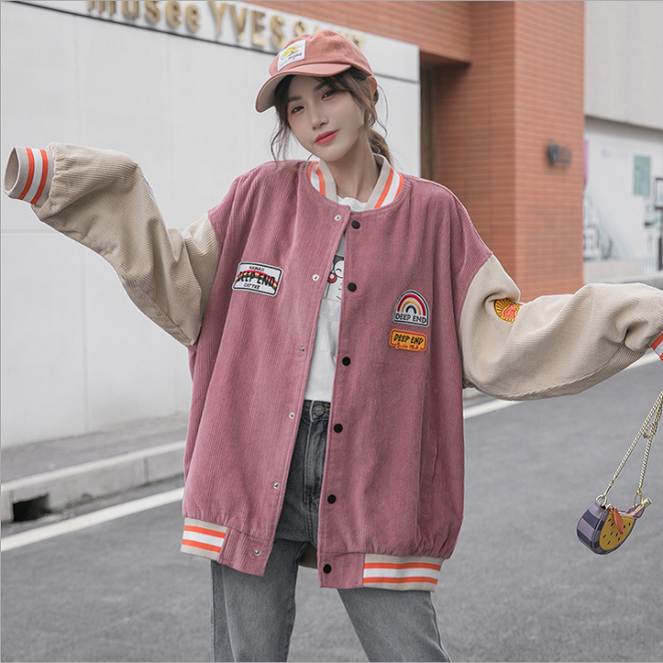 Áo local brand Bomber nữ nhung cầu vồng End