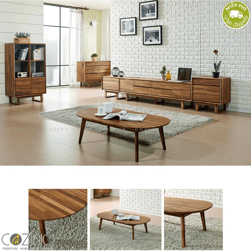 Bàn sofa Begonia gỗ cao su