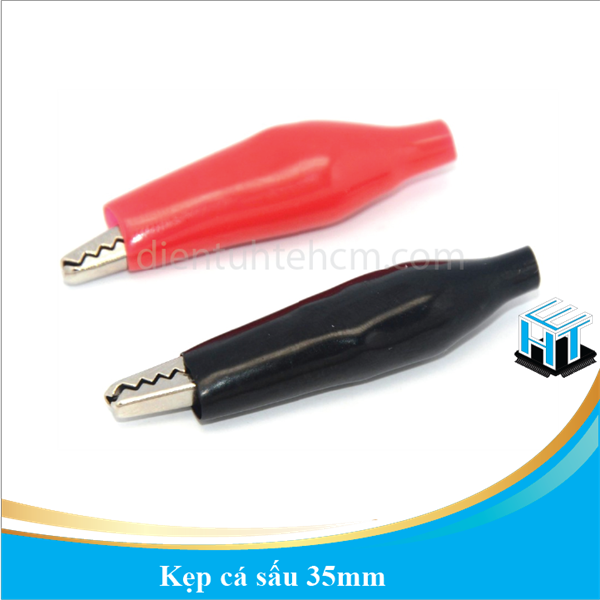 COMBO 5 BỘ Kẹp cá sấu size 35mm (Cặp đen đỏ)