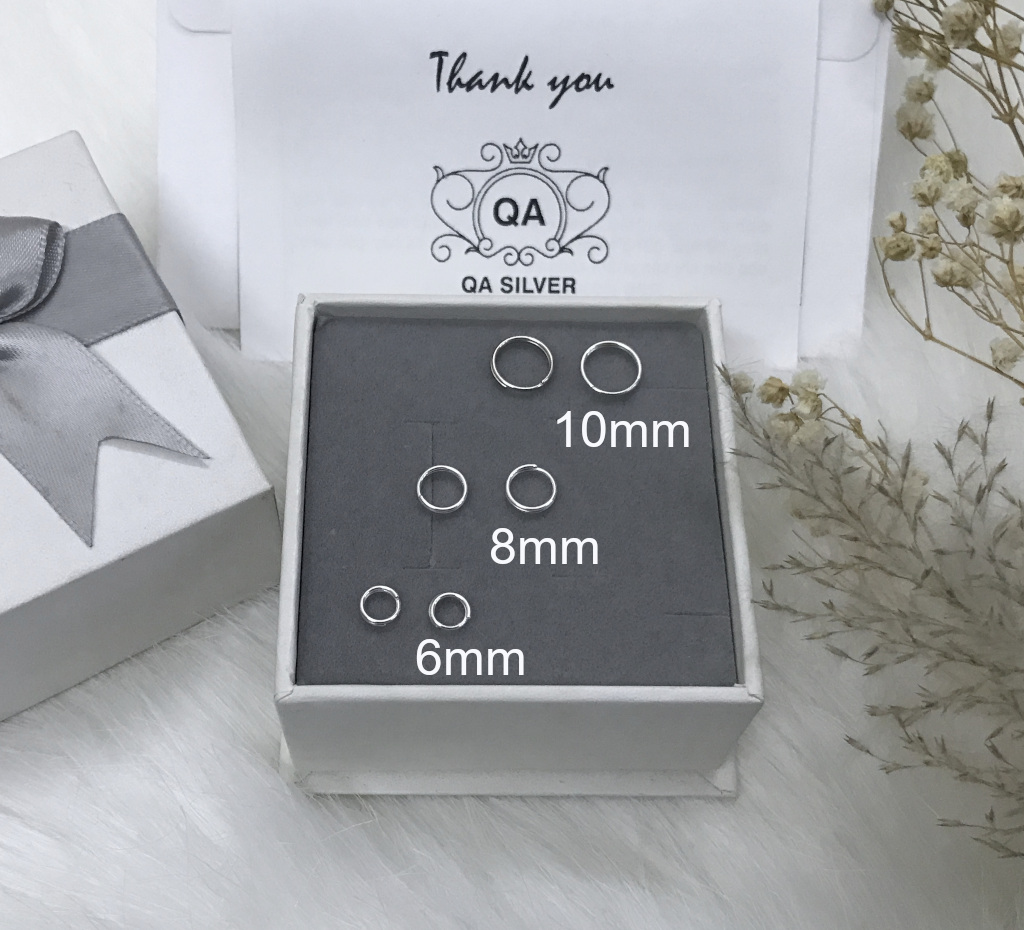 Khuyên tai bạc 925 xoắn lò xo kẹp vành bông nam nữ cuộn tối giản S925 MINIMAL QA SILVER Earrings EA190911