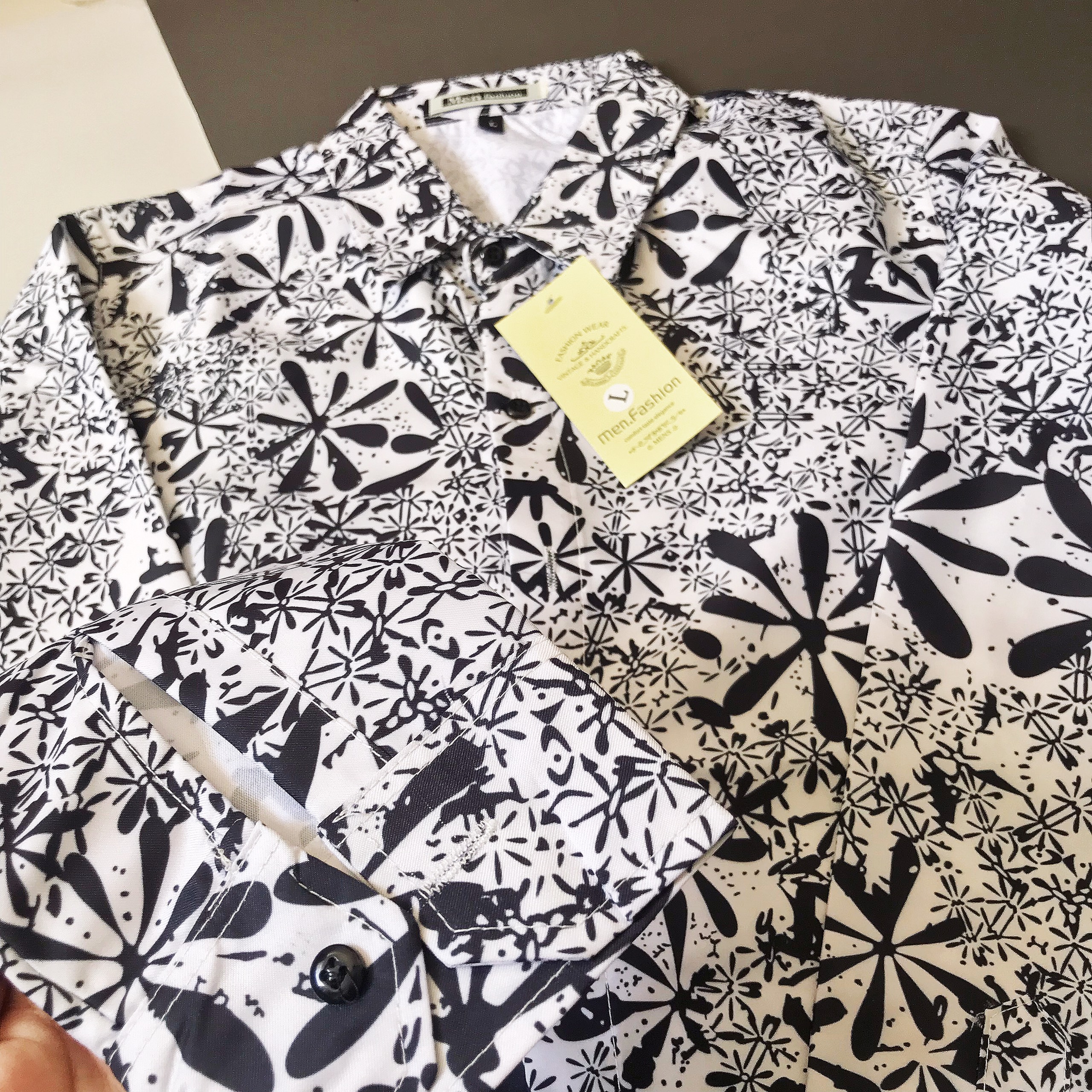 áo sơ mi nam dài tay phong cách hoạ tiết rực rỡ cho ae else store