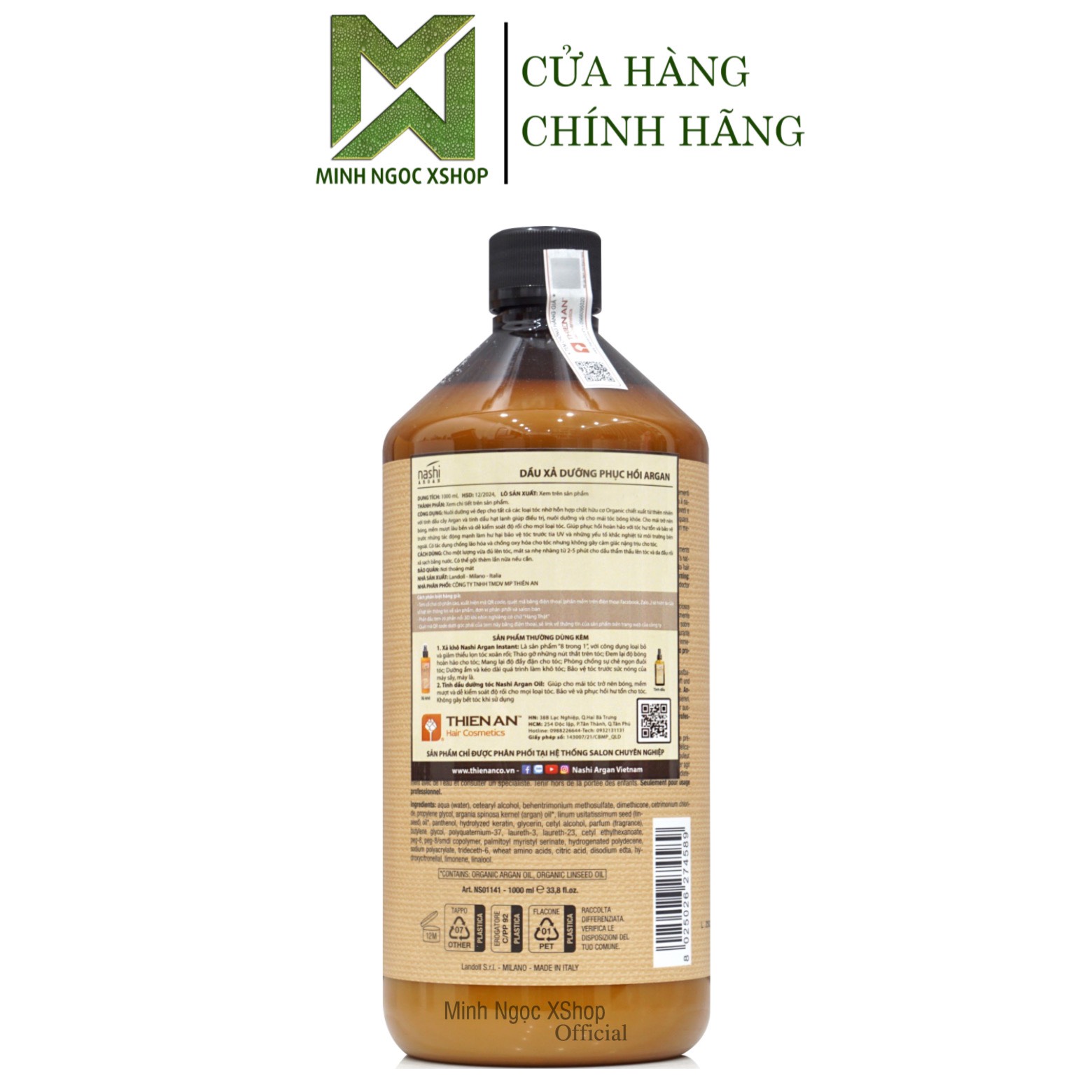 Dầu xả phục hồi cho mọi loại tóc Nashi Argan 1000ML
