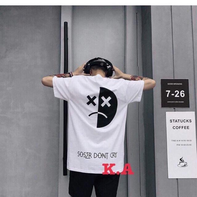 [HCM] XẢ HÀNG - ĐỒNG GIÁ 19K Áo thun nam form rộng in hình Mặt Buồn CRY cá tính cực chất