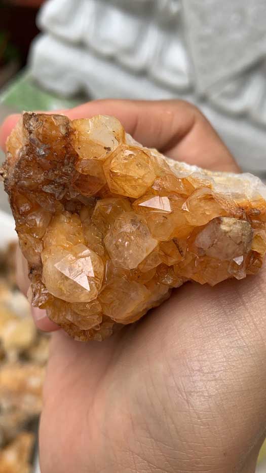 Đá thạch Anh vàng tán sắc pha lê tự nhiên trong suốt vàng Citrine thanh tẩy thiền định tarot cực mạnh Clear Quartz Natural AAA1