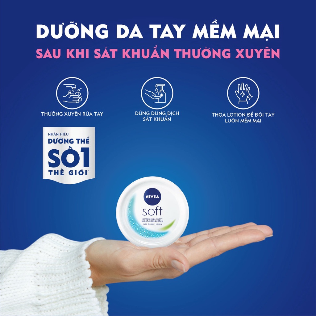 Kem Dưỡng Ẩm Mềm Da Nivea Soft Refreshingly Soft Moisturizing Cream 50ml