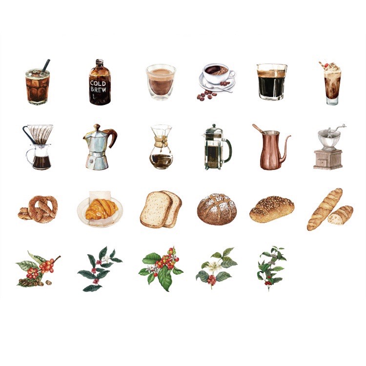 [HD26] Bộ 45 hình dán sticker trang trí sổ tay DIY