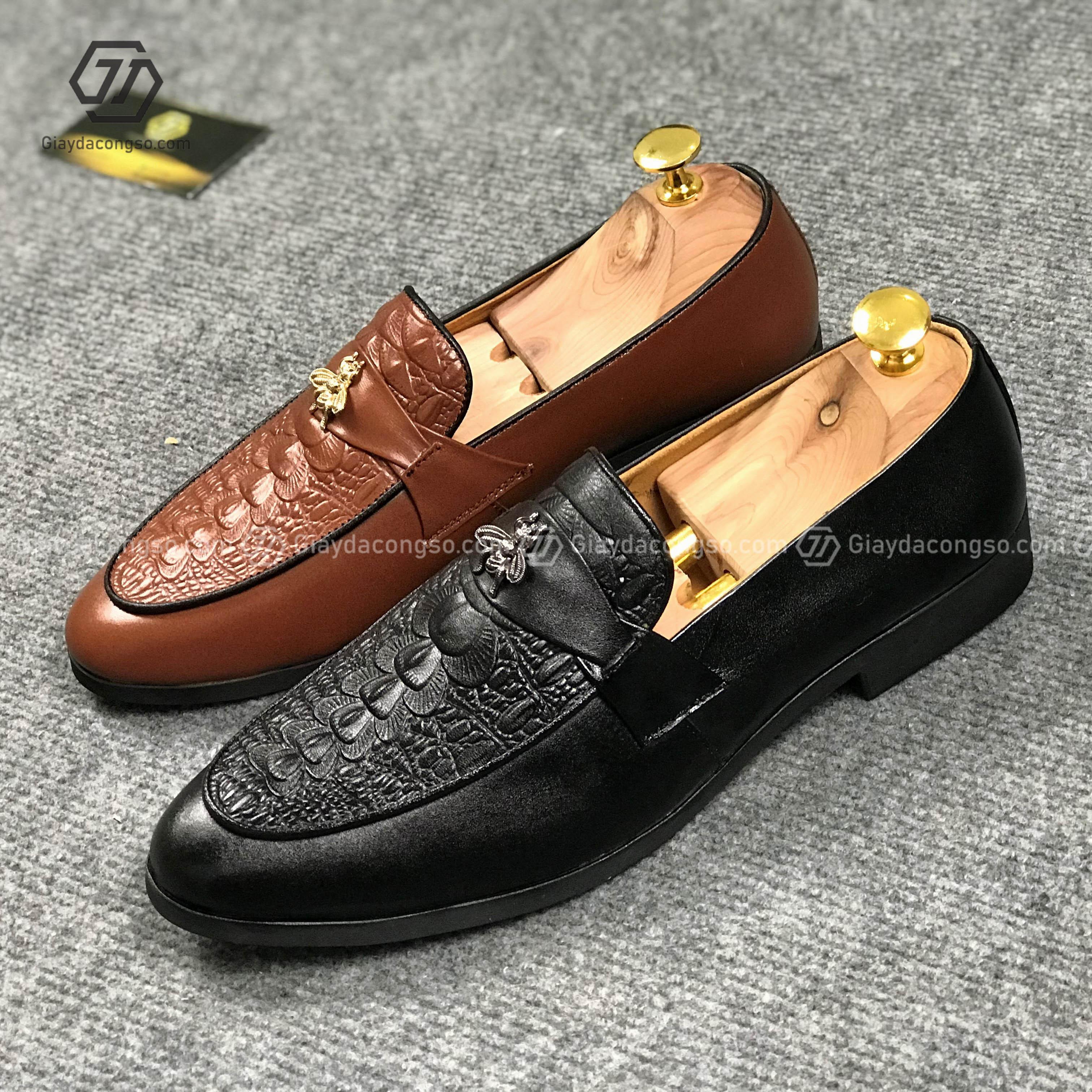 Giày da công sở - Giày lười nam con ong da bò GL-36