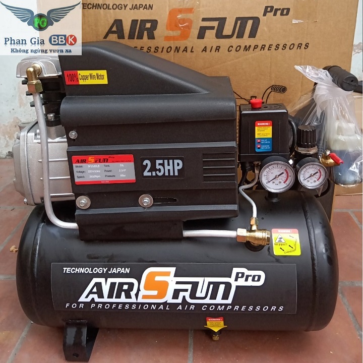 Máy nén khí SFUN 30L, máy nén khí có dầu, máy nén khí 30 lít, máy nén khí 100% dây đồng