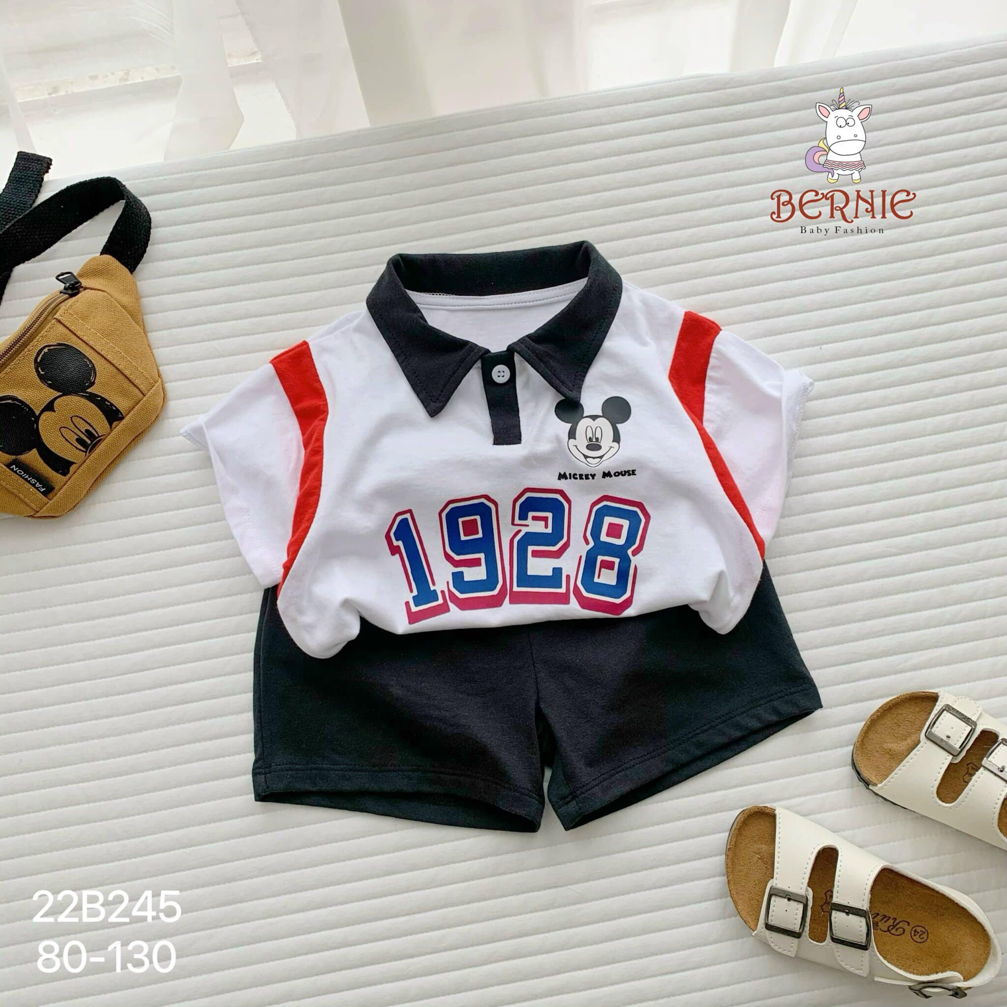 Bộ polo Mickey 1928 Bernie cho bé trai
