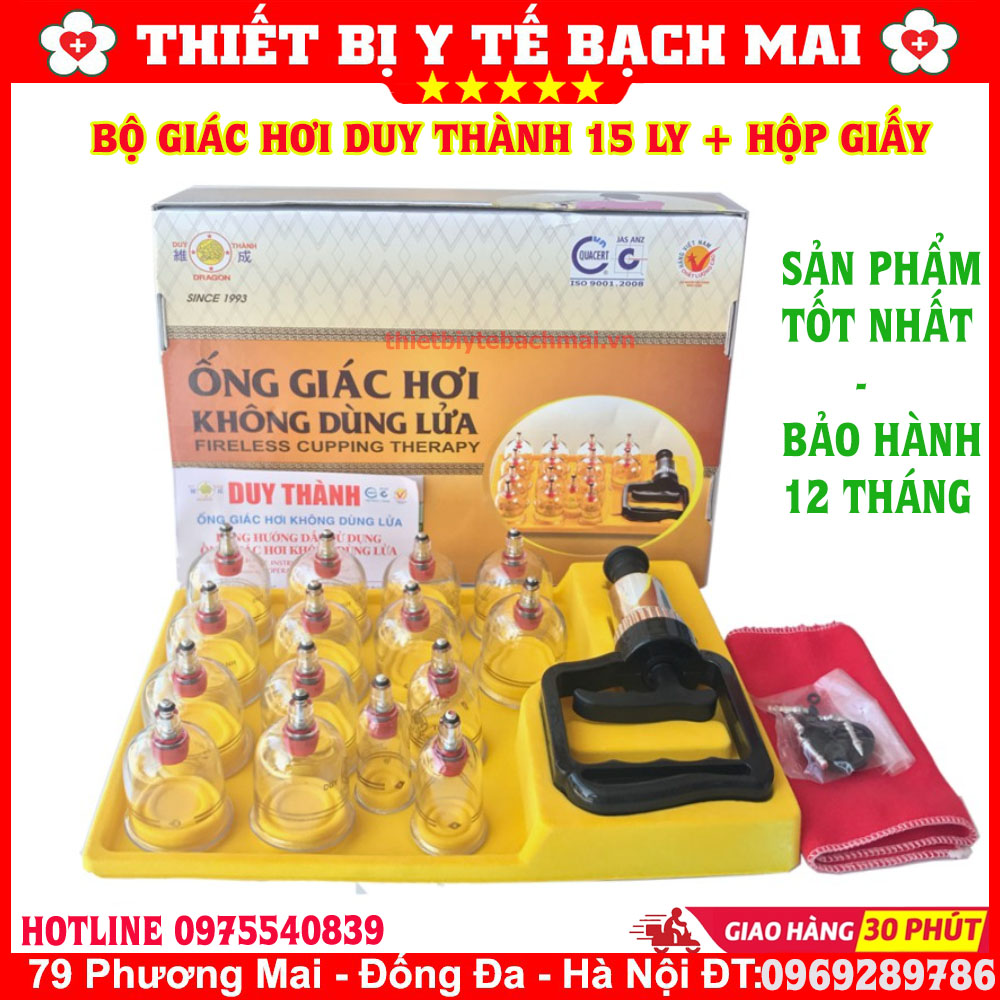 Bộ giác hơi không dùng lửa duy thành 15 ly hộp giấy ygh03