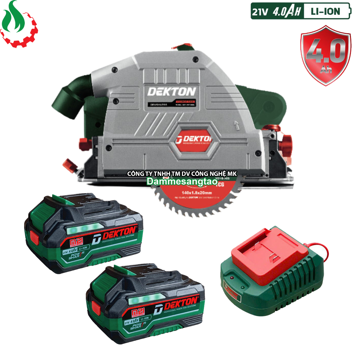 Máy cưa gỗ ray trượt pin 21v dekton m21-cgt140bl